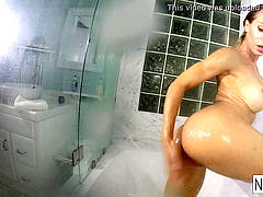 red-hot adult movie star Nicole Aniston takes a lengthy steamy shower