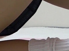 Asiatica, Carina, Giapponese, Gonna, Calzini, Solo, Tanga, Uniforme