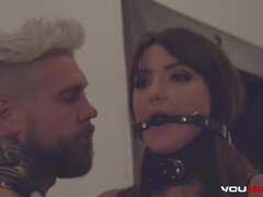 2 Leather Sub Babes for Mr. Van Damme's Dick!