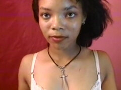 Cute Ebony Teen 18+ Pleasing White Cock