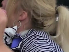 Posh Blonde Slut Always Loves Going on Dirty Dogging Missions and Sucking off Older Lads