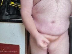 Daddy Cums in Shed