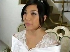 Amazingly-looking bride Saori Hara gets down and dirty her fiancee after wedding
