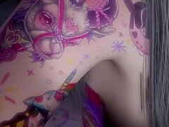 3D Huge Boobs Slut Show Her Perfect Tattoo