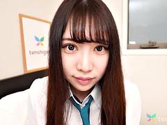 Mio Ito shows us her sexy legs and hairy pussy in her uniform