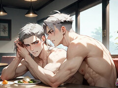 Thigh Spread Cum Drip: Muscle Gay's Milky Fountain