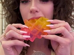 Waffle Eating and Sucking Asmr