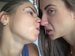 Naughty nymphs indulge in sensual nose play