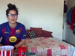 NamiQseiiin Soccer JOI POV: Barcelona vs Madrid Bet with Big Boobs Step Sister