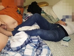 Stocking foot, wife footjob, nylonic