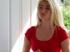 Cute blonde Sofia Su will do anything to get 5 star review