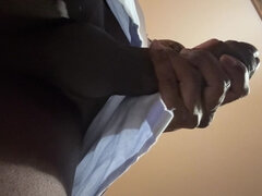 Noire, Éjaculation interne, Tir de sperme, Fait maison, Masturbation, Solo