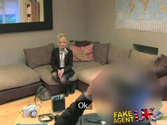 FakeAgentUK Petite blonde takes the plunge from glamour to hardcore porn
