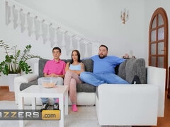 Jennifer Mendez goes wild with her boyfriend's pal's hard cock in front of him - Brazzers