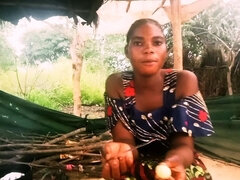 Africain, Amateur, Noire, Fait maison, Cuisine, De plein air, Solo