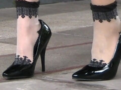 Feet Sight Black Patern Shoes