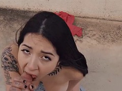 Lucky Jordi meets busty Valeria Valois who desperately asks for her help in exchange for a nice blowjob - Mofos