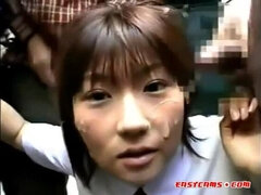 Asiático, Morena, Corridas, Corridas faciales, Grupo, Japonés, Al aire libre