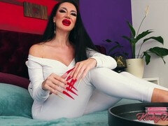 Erotic femdom POV with long nails and high heels fetish