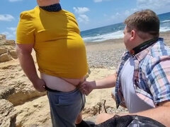 Strand, Pik sutte, Buttet, Par, Sædskud, Ældre kvinde