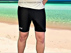 Pláž, Velké péro, Fetiš, Exhibicionisti, Gay, Masturbace, Venku, Na veřejnosti