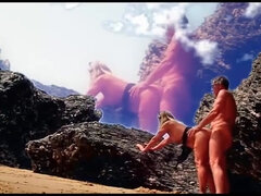 Enthousiasteling, Strand, Blond, Man die toekijkt, Frans, Groep, Rijpe lesbienne, Realiteit