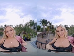 Busty Kayley Gunner discovers the aphrodisiac power of wealth in VR porn