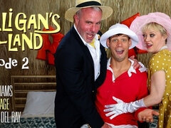 デカパイ, ブロンド, フェラチオ, カップル, ゲイ, Hd, 淫乱熟女, 三人