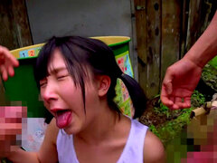 Kana Yura Outdoor Domination Threesome Hides In Oil Barrel Squirting Creampie Action New For August