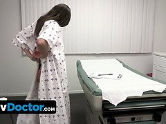 Beautiful Brunette Babe Goes For A Routine Check-Up But Gets Special Treatment Instead