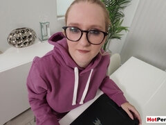 MILF mom playing with stepsons big balls