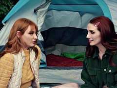 GIRLSWAY - Redhead Lacy Lennon and her sexy neighbor have a tough secret affair during a camping trip