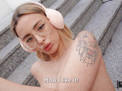 Bionda, Occhiali, Hardcore, All'aperto, Punto di vista pov, Figa, Spagnola, Tatuaggi