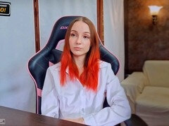 Towarzystwo, Płeć żeńska, Orgazm, Drobna, Cipka, Rudowłosa, Pończochy, Zabawki