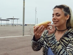 Lavishly tattooed bimbo with big natural tits gets boned in POV