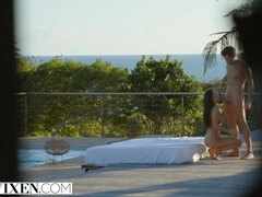 Peitos grandes, Boquete, Morena, Facial, Lambendo, Xoxota, Cavalgar, Sexo grupal a três