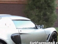 Amerikansk, Vacker, Stor stjärt, Blottande, Utomhus, Liten och nätt