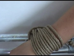 DeeDee tied to radiator and tapegagged