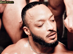 Horny studs in group sex