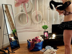 Amador amadora, Peitos grandes, Loiroa, Faculdade, Lingerie, Saia, Solo chão, Adolescente