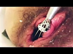PUMPED PUSSY GETS OPENED: Look inside my pussy, balloon whisk insertion