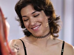 Bebê, Erótico, Namorada, Peludoa, Lésbica, Piercing, Tatuagem, Tetas