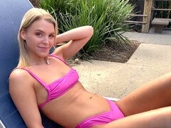 Cute ash-blonde Evelyn Payne is ready for a wild ride