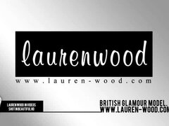 Hot looking female Lauren Wood is proudly shaking her delicious big melons