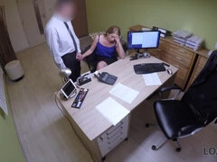 LOAN4K. Banker is ready to help a babe if she gives something in return