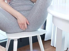 아마추어, 유럽인, 부엌, 혼자, 스판덱스, 분출