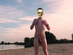 Twink on Forbidden Non Nudist Beach Secretly Naked 4K! Teenager Exhibitionism Goldenelixxxir!