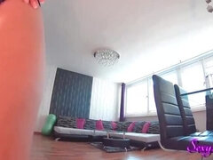 엉덩이, 딜도, 지방, 발, 타는, 스트립, 볶다