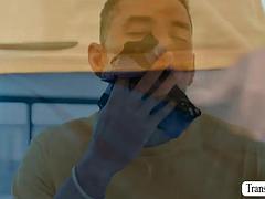 Caught my MILF stepmom getting fucked by TS