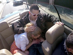 Sucer une bite, Voiture, De plein air, Public, Russe